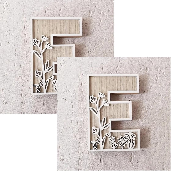 2Pcs 5 Inch 26 Letter For Wall Decoration Flowers Can Be Painted On Wood Children'S Room Letters Wooden Letters For Crafts Name Signs Wedding Home Decoration Desktop Ornament