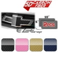 thumbnail image 1 of 2Pcs 5"x10" Chevy Emblem Bowtie 5D High Gloss Black Carbon Fiber Vinyl Wrap Sticker Decal Film Sheet, 1 of 8