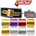 thumbnail image 1 of 2Pcs 5"x10" Chevy Emblem Bowtie Chrome Pattern 3D Silver Carbon Fiber Vinyl Wrap Sticker Decal Film Sheet, 1 of 7