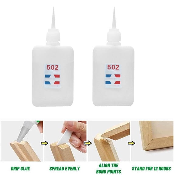 2Pcs 502 Super Glue, Instant Quick-Drying Special Glue,Universal Instant Fast-Drying Strong Adhesive, Special Glue for Metal, Glass, Plastic & Leather Repair