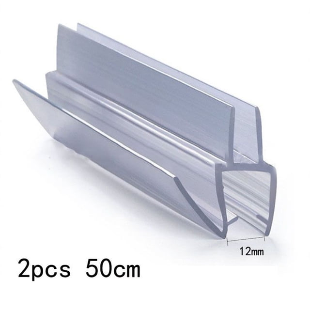 2Pcs 50cm Bath Shower Strip Seal for Screens Doors Glass Seals Gaps Pvc Sealing Strip Bathroom ...