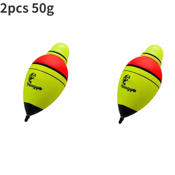 2Pcs 50g EVA Luminous Fishing Night Float Light Stick Foam Plastic Bobber Sea Rock Fishing Striking Floats