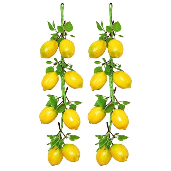 2Pcs 52Cm Artificial Fake Lemons String Modle Fruits Photography Props For Garden Christmas Home Wall Decoration Diy Ornaments