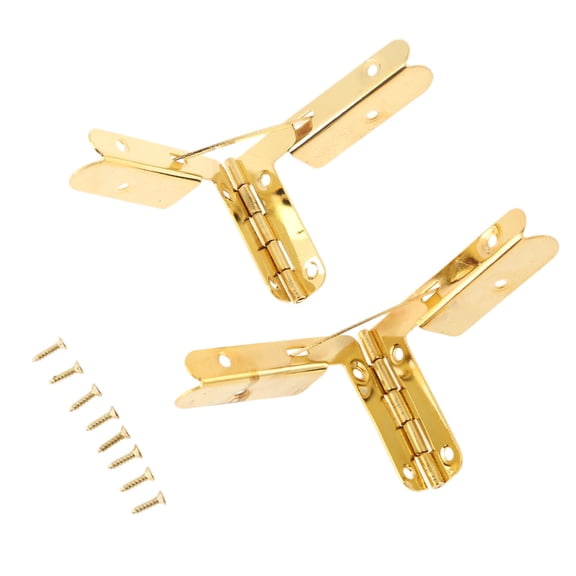 2Pcs 53*40mm Furniture Hinges Jewelry Boxes Small Hinge Furniture Fittings for Cabinet Furniture Accessories Antique Bronze/Gold