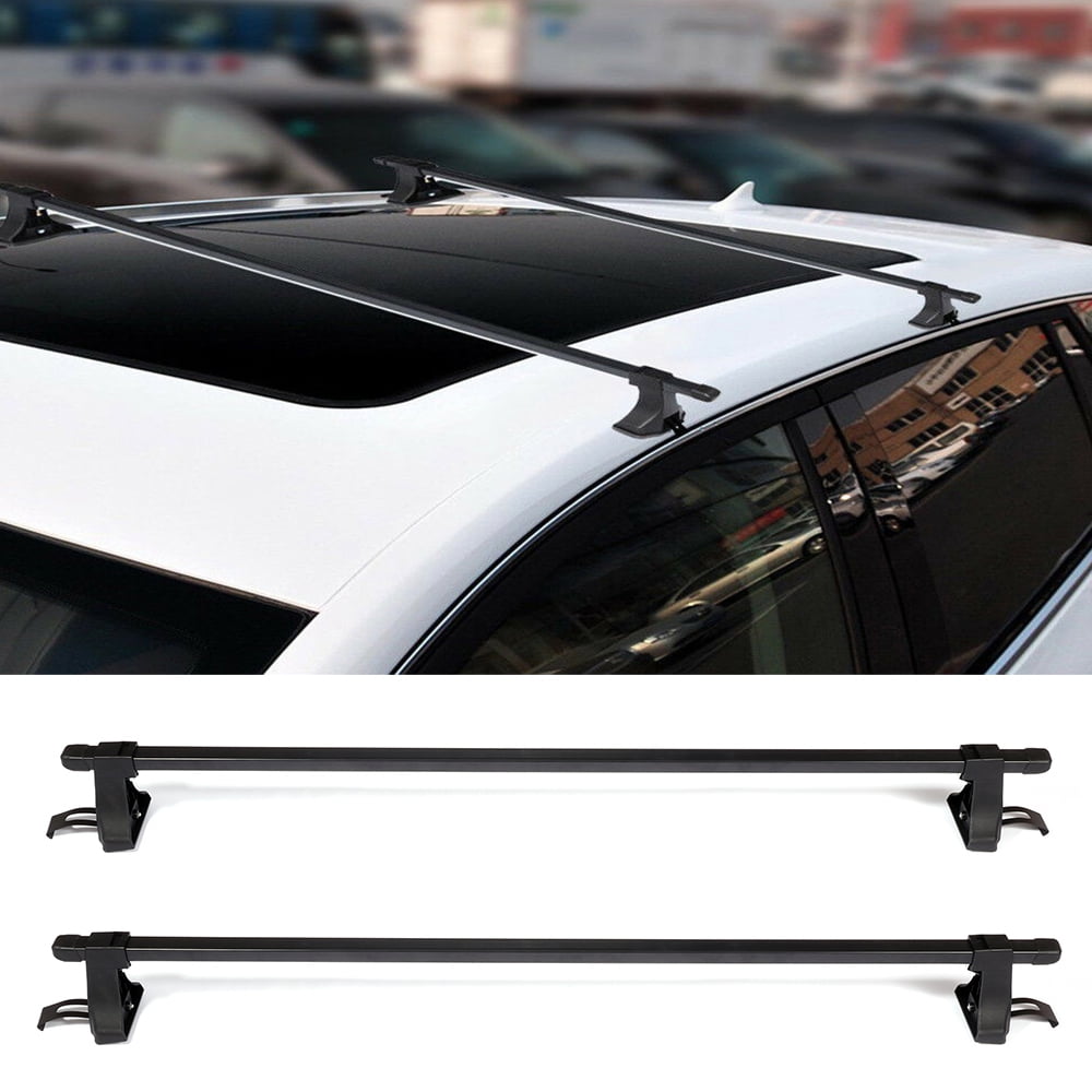 2Pcs 54 137cm Universal cross bar Fit Black Adjustable Window Frame Roof Rack Rail Cross Bars Roof Top Cross Bar Set Rock Rack Rail Walmart