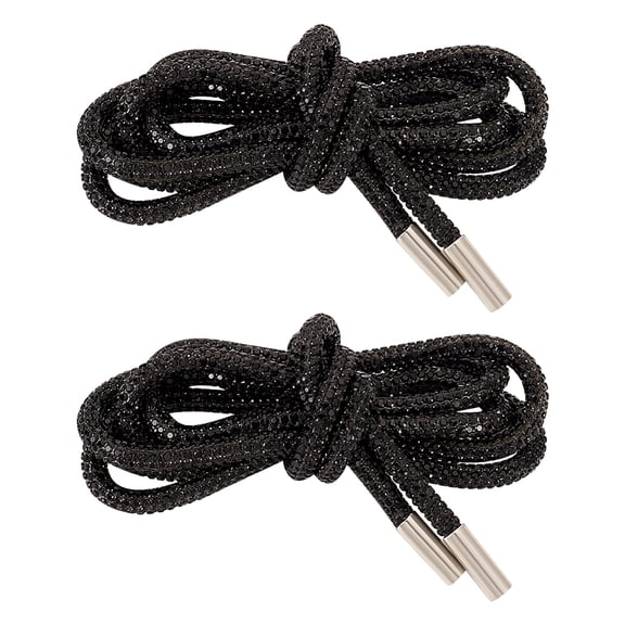 2Pcs 55inch Rhinestone Glitter String 6mm Round Diamond Replacement Tube Rope Bling Drawstring Cords for Sports Pants Sweaters JacketsDIY