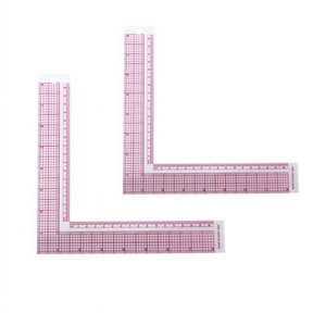 2Pcs 5808 Built-in Square Ruler Corner Ruler L-Shaped Ruler Garment Ruler Grading Ruler
