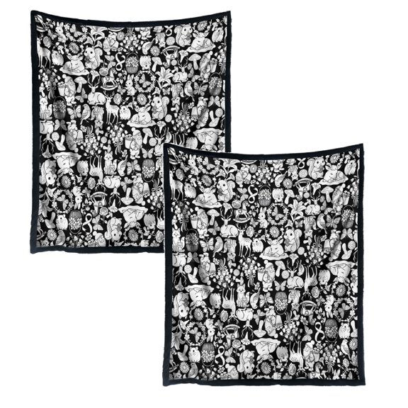 2Pcs 59.1X50.0" Diy Coloring Blanket With 24 Markers, Washable Coloring Blanket You Can Color For Adults, Creative Fabric Diy Color Blankets For Personalized Home Decor (Zoo Mushrooms) Happy 2026!