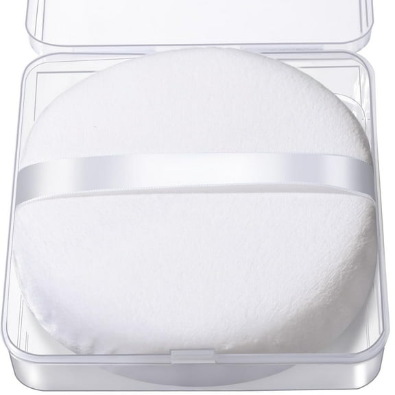 2Pcs 5Inch Body Powder Puff, Powder Puff for Body Powder, Extra Large Powder Puff Soft Velour Puff White