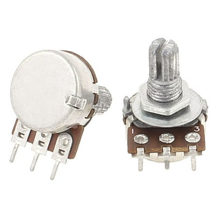 2Pcs 5K OHM 3 Pins 6mm Shaft Linear Taper Rotary Potentiometer B5K Pot