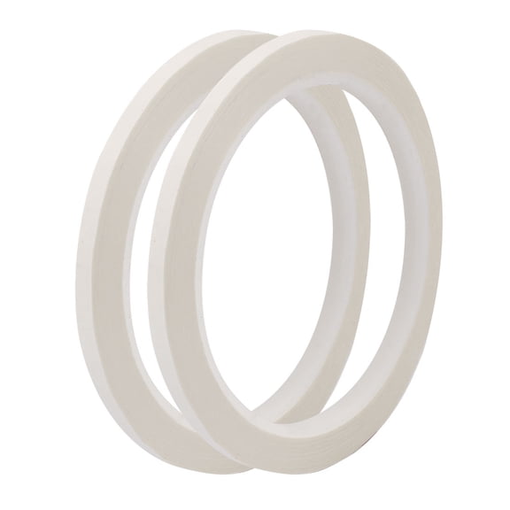 2Pcs 5mm Single Sided Strong Self Adhesive Tape 50M Length Logo Tape White
