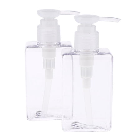 2Pcs 5oz Clear Square Empty Bottle Set Travel Sized Translucent