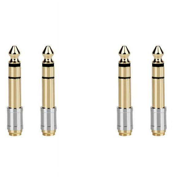 2Pcs 6.35mm to 3.5mm Converters 1/4 Inch Male 1/8 Inch Adapter Plug