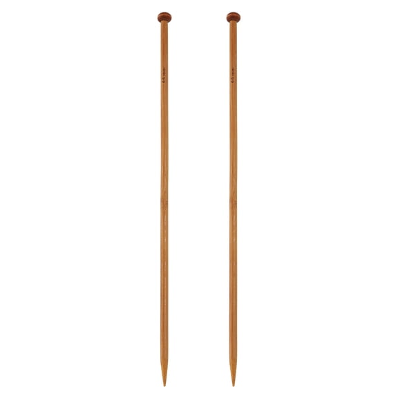 Uxcell 2Pcs 6.5mm Bamboo Knitting Needle Straight Single Pointed 13.78 inch Long Wooden Sweater Knitting Needles US Size 10.25 for Yarn Beginner Hand Sock DIY