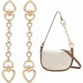 thumbnail image 1 of 2Pcs 6.69 inch Purse Extender Chains Golden Chain Purse Strap Extension Replacement for Handbags Heart Crystal Rhinestone Purse Chains for Purse Bag Making Supplies Accessories, 1 of 6