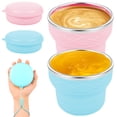 thumbnail image 1 of 2Pcs 6.76oz Collapsible Travel Cup with Lid and Carrying Strap Reusable Water Cup Dishwasher Safe Folding Cup Collapsible Cup for Camping Travel Airport Hotel, 1 of 11