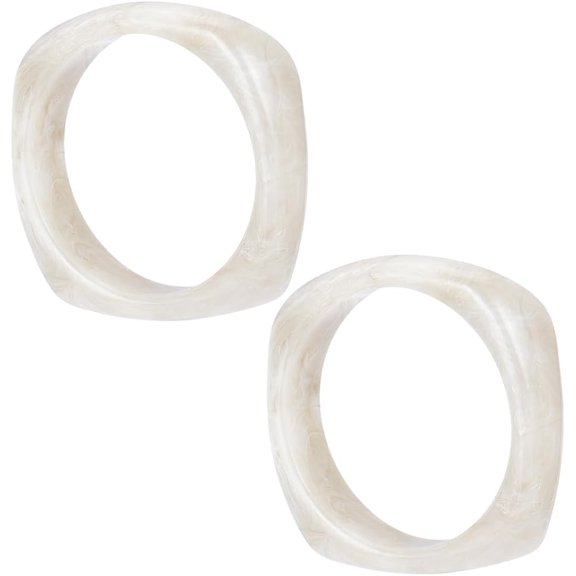 2Pcs 6.8cm Imitation Marble Acrylic Bangle Retro Wide Geometric Bracelet Fashion Wrap Bracelet Colorful Irregular Wrists Bracelet Transparent Square Bracelet for Women