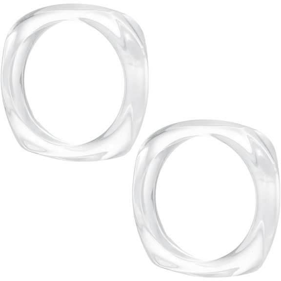 2Pcs 6.8cm Imitation Marble Acrylic Bangle Retro Wide Geometric Bracelet Fashion Wrap Bracelet Colorful Irregular Wrists Bracelet Transparent Square Bracelet for Women for DIY Clear