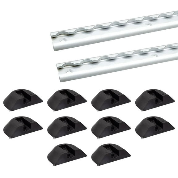 2Pcs 6 Foot Aluminum L-Track w/ 10Pcs End Cap for L-track Rails
