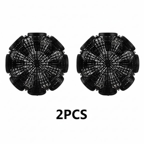2Pcs 6-Hole Collapsible Fishing Trap, Heavy-Duty Plastic Mesh Crab Lobster Shrimp Crawfish Net, Robust Bait Catcher for Freshwater Saltwater, Foldable Easy Storage