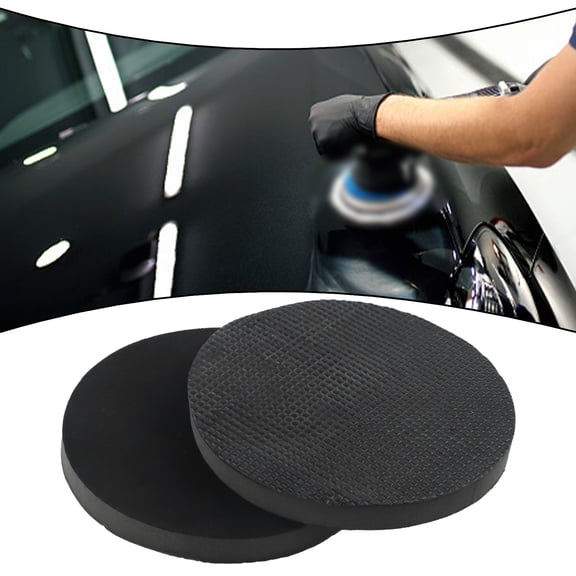 2Pcs 6 Inch Clay Bar Polish Disc Pads For Car Care, Reusable Sponge Cleaning Pads To Remove Grease, Rust, Stains And Tape Without Detergent, Black