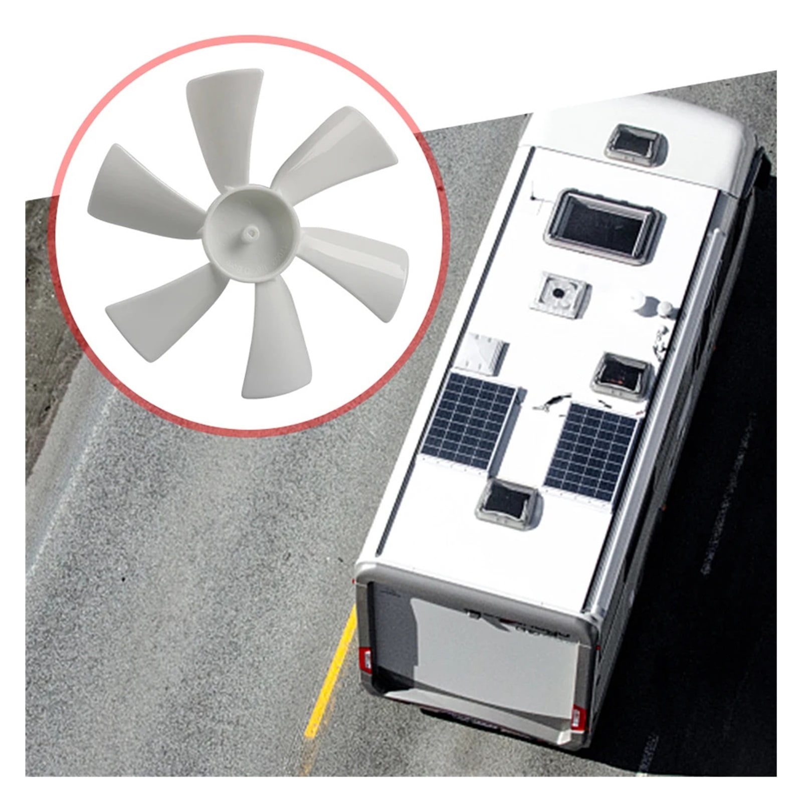 2Pcs 6 Inch RV Bathroom Vent Fan RV Vent Fan Blade D-Shaped Shaft RV Exhaust Fan Compatible ,Weather Tight