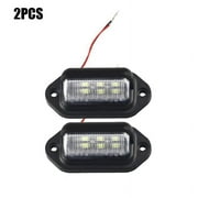 2Pcs 6 LED License Number Plate Light Lamps For Truck 12/24V Trailer FAST-NEW