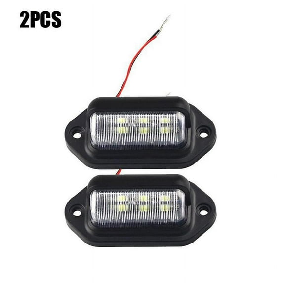 2Pcs 6 LED License Number Plate Light Lamps For Truck 12/24V Trailer FAST-NEW