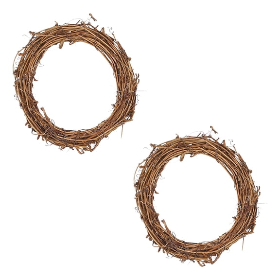 2Pcs 6" Natural Grapevine Wreaths for Crafts, Small Handwoven Twig Wreath Base for Candle Rings, Mini Rattan Ring Centerpieces for Farmhouse Holiday DIY