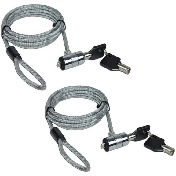 2Pcs 6 feet Laptop Lock Notebook Security Cable Lock | Compatible with 3x7mm Keyholes, Includes 2 Keys, Two Sets