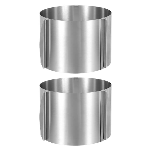 2Pcs 6" to 12" Cake Ring 15cm High Adjustable Round Cake Ring Stainless Steel Mousse Baking Moulds Bakeware Supplies