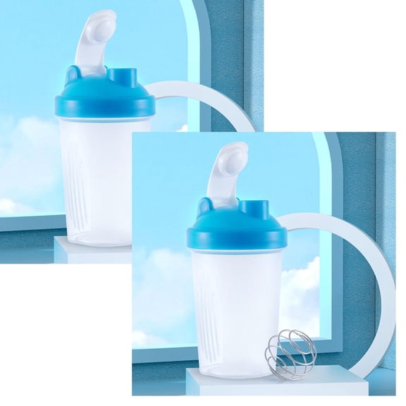 2Pcs 600ml Shaker Bottle Sports Whey Protein Mixing Bottle With Stirring Ball Bot Cup Cake Mould