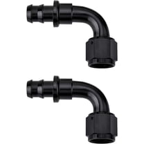 2Pcs 6AN 90 Degree Push Lock Hose Fitting End, Black