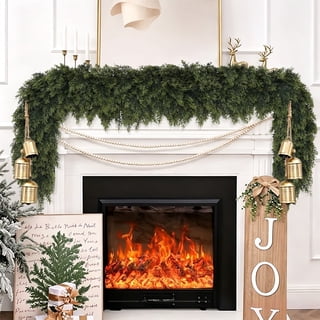 2Pcs 6FT Artificial Cedar Garlands, Real Touch Winter Cedar Pine Garland, Green Artificial Greenery Garland for Table, Mantle, Wall, Indoor, Outdoor Christmas Decorations
