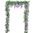 2Pcs 6Ft/Piece Artificial Flowers Silk Wisteria Garland Artificial