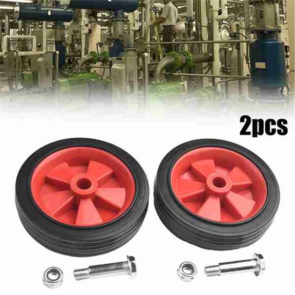 2Pcs 6Inch Air Compressor Wheel Replacement Shock Absorption Non-Slip Air Compressor Caster Wheels