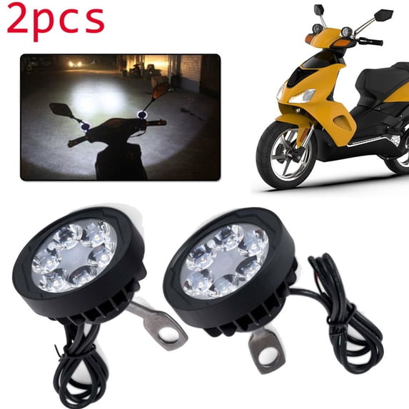 2Pcs 6LED Motorcycle Headlight DRL Spotlights Super Bright LED Lamp Fog Light