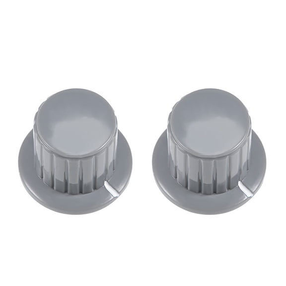 2Pcs 6mm Insert Shaft 25 x 19.5mm Plastic Potentiometer Rotary Knob Grey