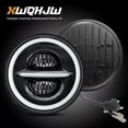 thumbnail image 1 of 2Pcs 7" Inch Round LED Headlights Halo Angle Eyes For Jeep Wrangler JK LJ TJ CJ, 1 of 11