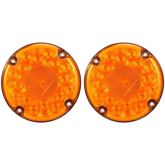 2Pcs 7" Round LED Trailer Tail Lights 17 LED for Truck Trailer UTV BUS 10V-30V