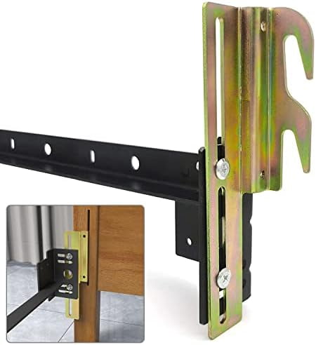 2Pcs 711 Bolt on to Hook on Bed Frame Conversion Brackets with Hardware Hook, Headboard Hook Set,Hook on Bed Frame Brackets Adapter,Hook on Bed Rail