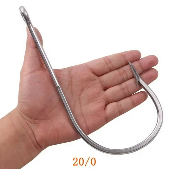 2Pcs 7731 Stainless Steel Fishing Hooks Large Shark And Tuna Bait Hooks Extra Strong For Saltwater Fishing Size 16/0 18/0 20/0