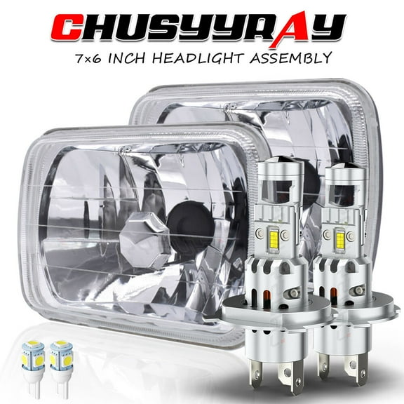 2Pcs 7X6" 5x7" LED Headlights Square For Chevy Express Cargo Van 1500 2500 3500