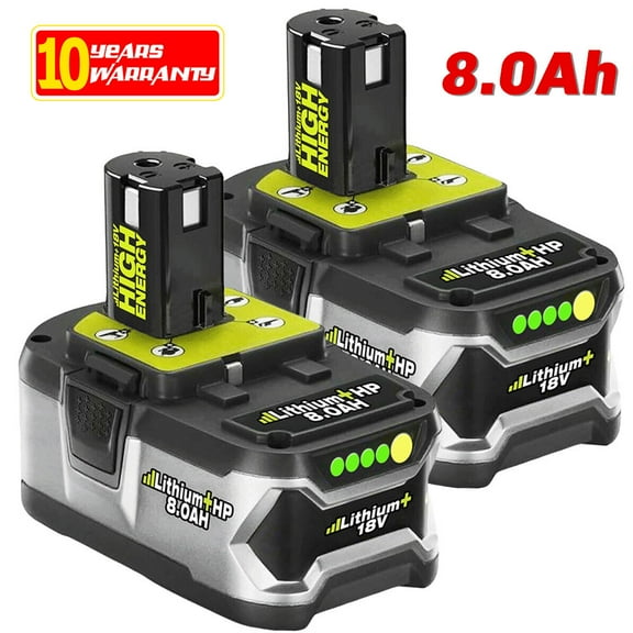 2Pcs 8.0Ah For Ryobi 18V P108 One + Plus High Capacity Battery Lithium-Ion P109 New