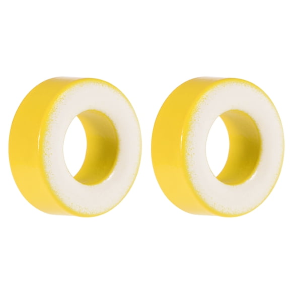 2Pcs 8.2 x 15.5 x 6.2mm Ferrite Ring Iron Powder Toroid Cores Yellow White
