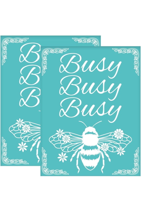 2Pcs 8.6x11 Inch Busy Bee Self-Adhesive Silk Screen Printing Stencil Flower Bee Silk Screen Stencil Spring Theme Reusable Mesh Stencils Transfer for DIY T-Shirt Fabric Painting DIY