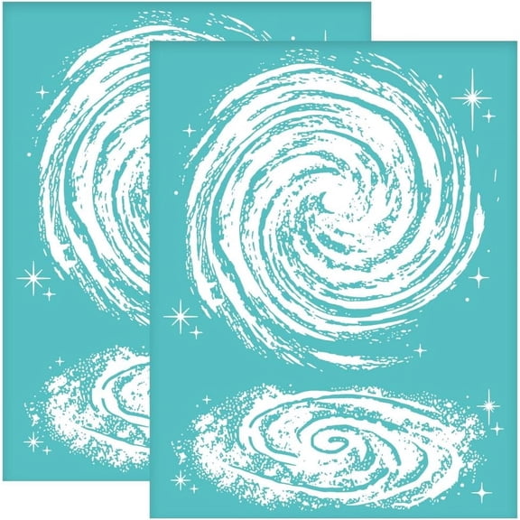 2Pcs 8.6x11 Inch Galaxy Outer Space Self-Adhesive Silk Screen Printing Stencil Galaxy Silk Screen Stencil Vortex Reusable Mesh Stencils Transfer for DIY T-Shirt Fabric Painting DIY