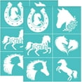 thumbnail image 1 of 2Pcs 8.6x11 Inch Horse Pattern Self-Adhesive Silk Screen Printing Stencil Rose Flower Silk Screen Stencil Friends Love Reusable Mesh Stencils Transfer, 1 of 9