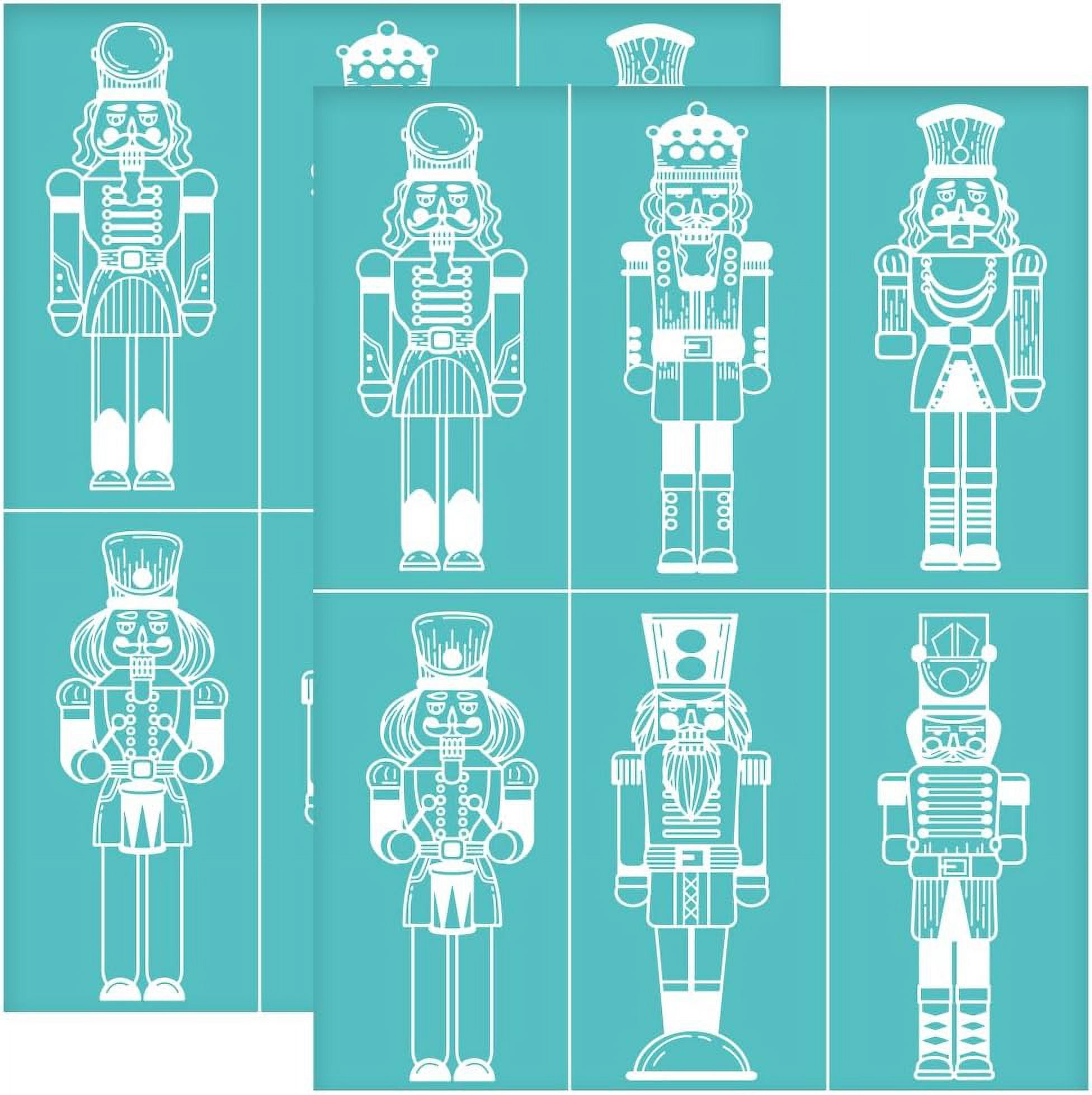 2Pcs 8.6x11 Inch Nutcracker Theme SelfAdhesive Silk Screen Printing