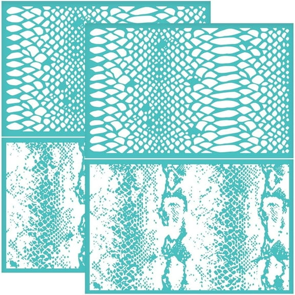 2Pcs 8.6x11 Inch Snakeskin Pattern Self-Adhesive Silk Screen Printing Stencil